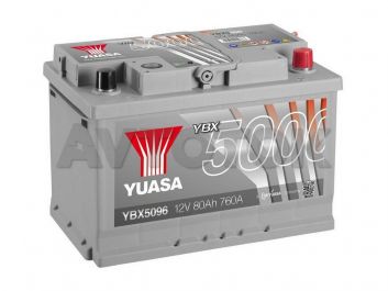 Аккумулятор YBX 5096 80 a/ч 760a (278х175х190)