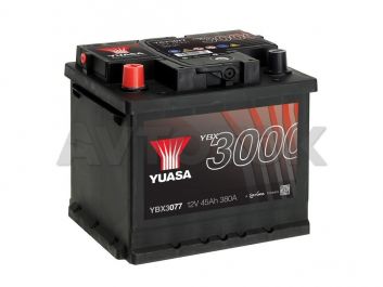 Аккумулятор YBX 3077 45 a/ч 380a (207x175x190)