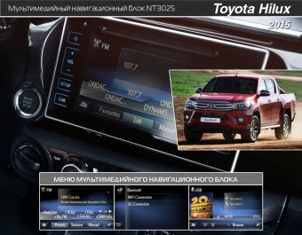 Мультимедийный навигационный блок для оригинальной мультимедийной системы автомобиля Toyota Hilux (2015+)NT3025 